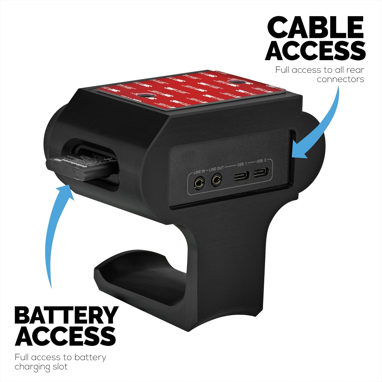 Under Desk Headphone Hanger Stand for Steelseries Arctis Nova Pro Wireless Headsets with Dock for the Wireless Base Station by Brainwavz (HPS02) image number 6