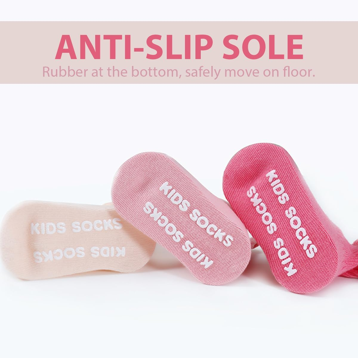 Baby Girls anti Slip Socks 6 Packs, Toddler Non Skid Ruffle Crew Socks Girl'S Frilly Dress Socks Turn Cuff Cotton Long Socks with Grippers for 0-12 Months 1-5 Years Newborn Baby Girls Infant Kids image number 1