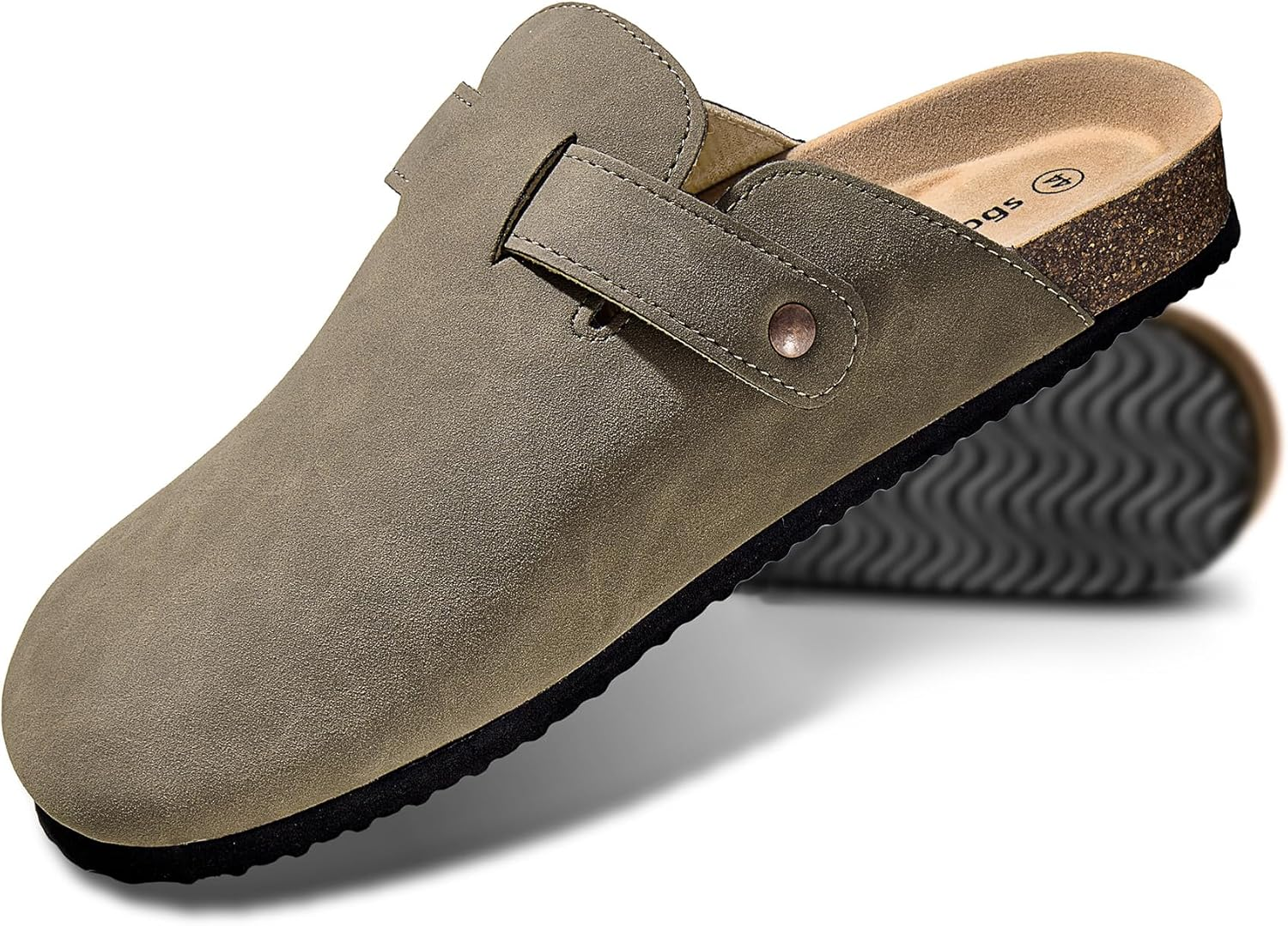 KEMISANT Men Clogs-Comfortable Suede Mules Slippers Sandals Nurse Potato Shoes Unisex-Cushioned Cork-Footbed