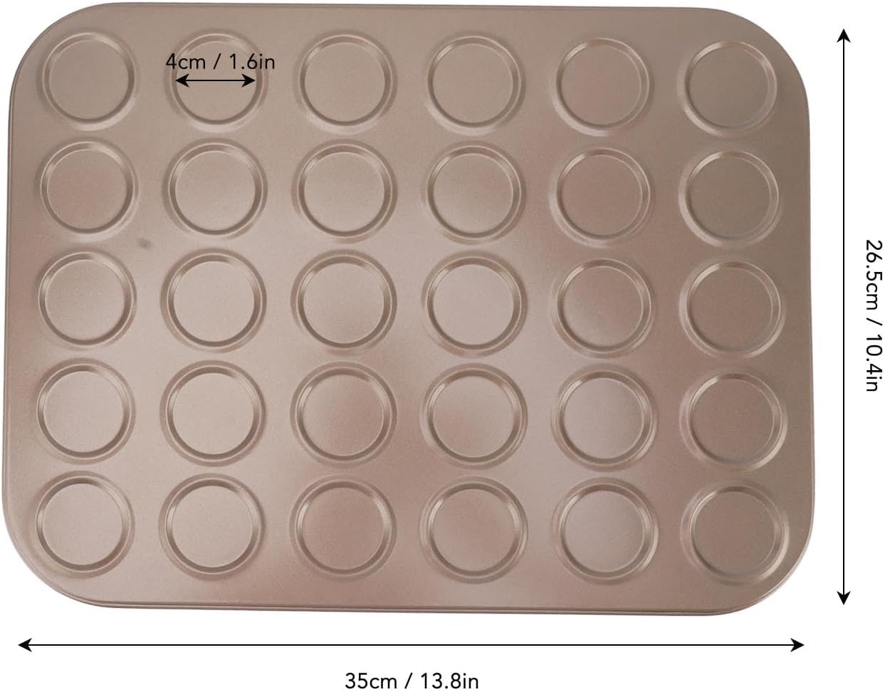Muffin Top Baking Pan, Carbon Steel Bakeware for Oven Baking Non Stick Coating for Even Heat Distribution Cupcakes Muffins Candies (30 Hole) - 30 Hole image number 3