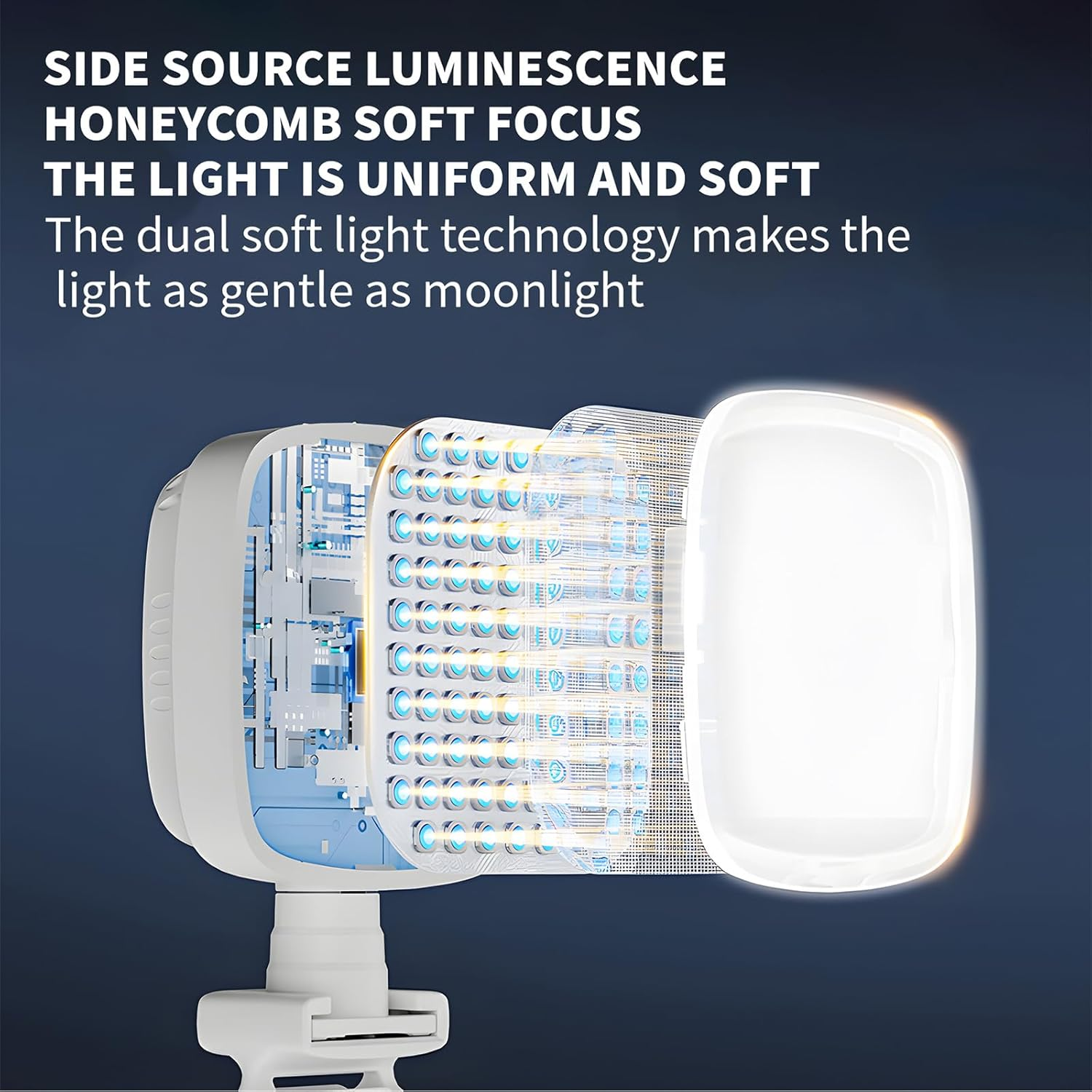 ENUOLI Portable Fill Light - 3 Colors & 9 Dimming Levels, Rechargeable Cell Phone Selfie Lights, Rechargeable Clip-On Selfie Lights for Makeup/Photography, Clip on Phone/Laptop/Camera - White-D6 image number 6