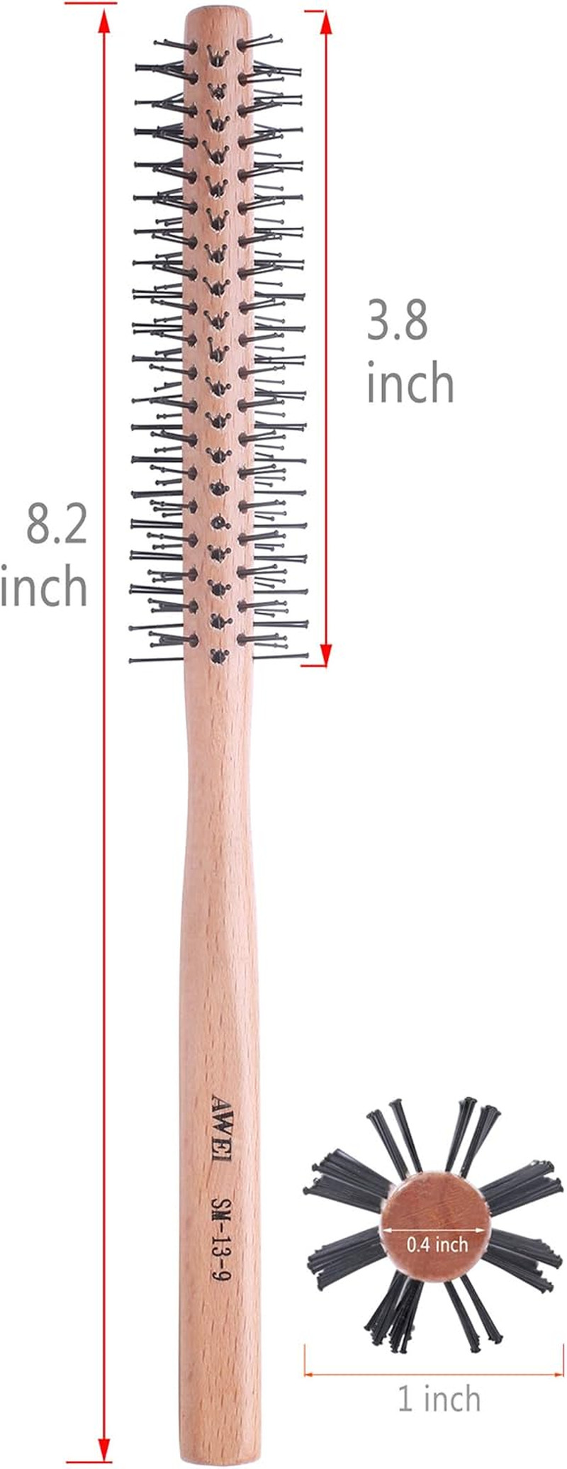 Small round Brush for Short Hair, 1 Inch Mini Quiff Roller for Women and Men, Best for Thin Hair, Bangs, Beard, Styling, Lifting, Curling off White image number 1