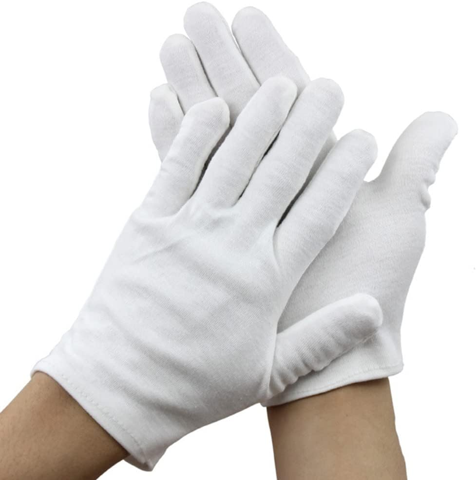 6 Pairs White Cotton Gloves Costume Jewellery Hands Protector Handling Work AU image number 4