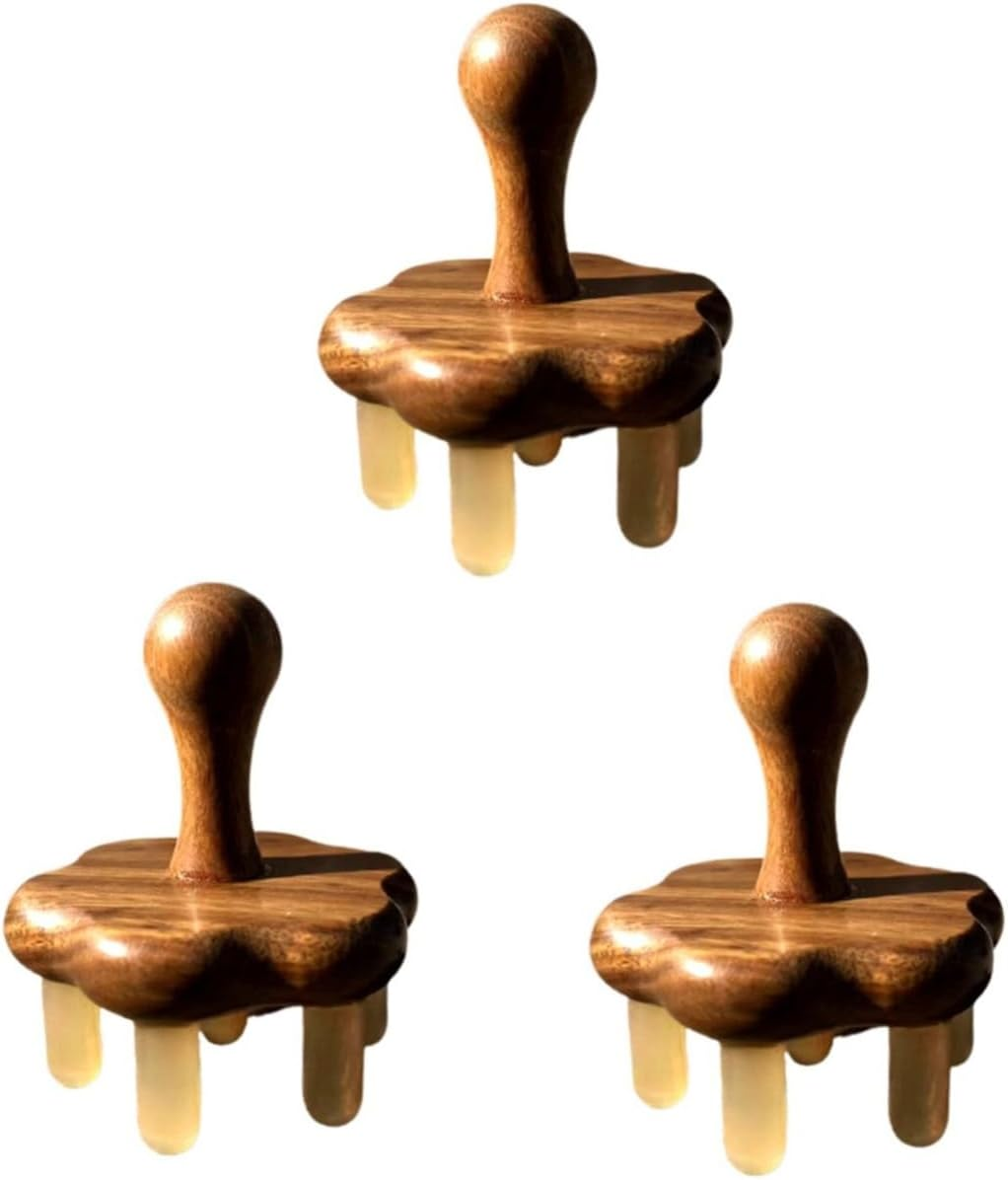 Beatifufu 3Pcs Wide Tooth Scalp Brush Massager Comb for Head Massage Acupoint Relief Tool Static Hair Care image number 4