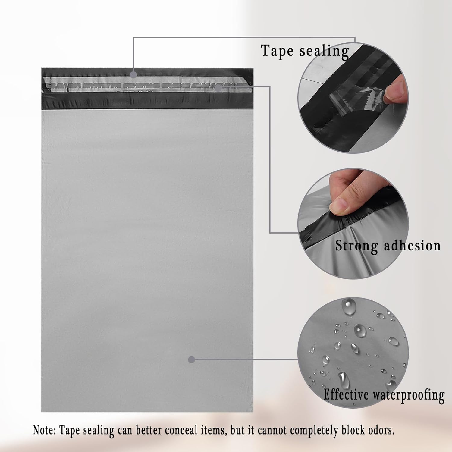 Adult Diaper Disposal Bags Pack of 200,Gray Adult Diapers Disposable Bags 9.84 X 13.78Inches Opaque Incontinence Pad Disposal Bags for Adult Diapers,Incontinence Underwear (With 2Pcs Storage Bag) image number 4