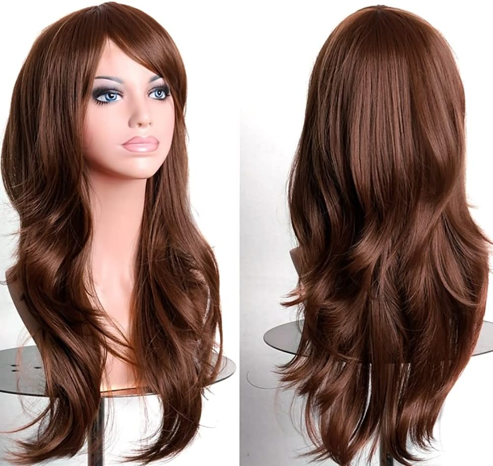 YEESHEDO Light Blonde Cosplay Wig for Women Long Wavy Hair Synthetic Wigs with Fringe for Halloween Party Costume Anime 28 Inches 70 Cm