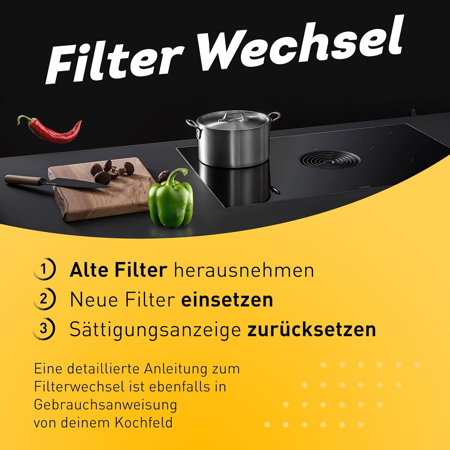 KF3TEC&reg; Activated Carbon Filter Set (2 Filters) for Bora Pure Puakf for Your Puru or PUXU Convection Hob image number 5