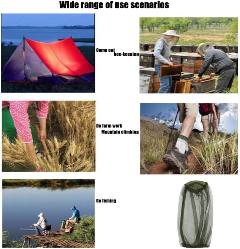 2 Pcs Mosquito Repellent Mesh Head Net, Lightweight Face Netting Mask for Bugs, Gnats, No-See-Ums - Outdoor Protection for Camping, Hiking, Fishing image number 1