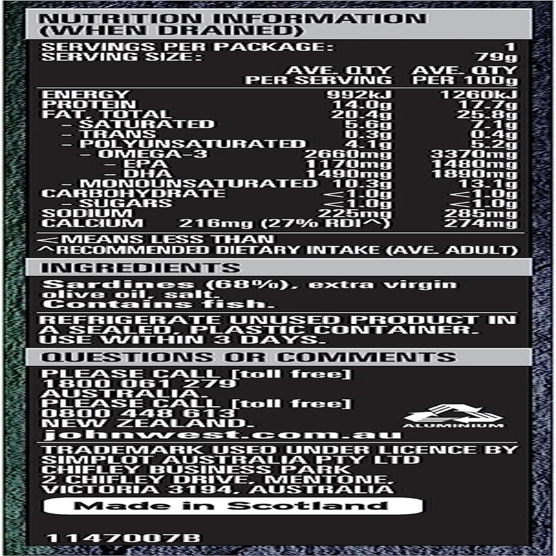 John West Wild Scottish Brisling Sardines in Extra Virgin Olive Oil 20 X 110 G image number 6