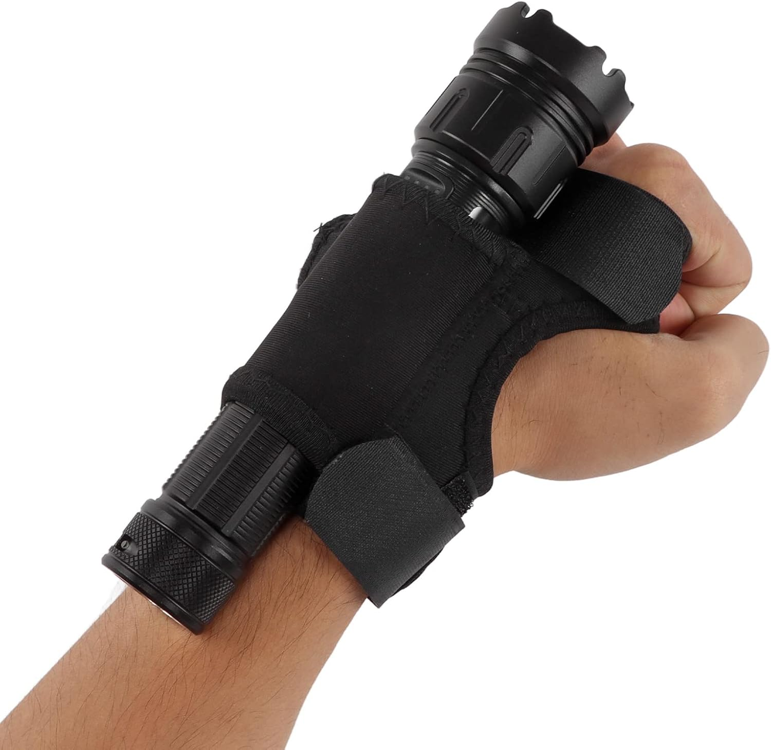 Gsycle Wrist Flashlight Holster, Thickened Nylon Diving Flashlight Holster Diving Torch Arm Holder Flashlight Glove Hands Flashlight Holder image number 1