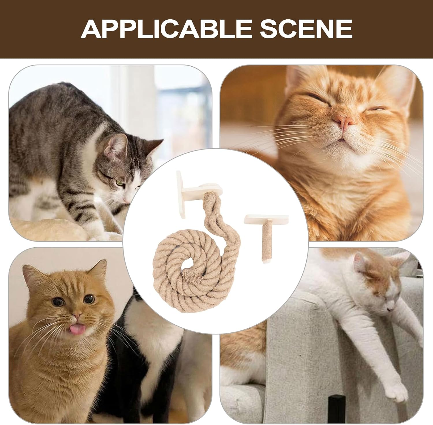 Wezalget Ceiling Cat Climbing Rope - Climbing Ladder for Kittens, Stairs Jumpers for Pets and Resting Platforms image number 3