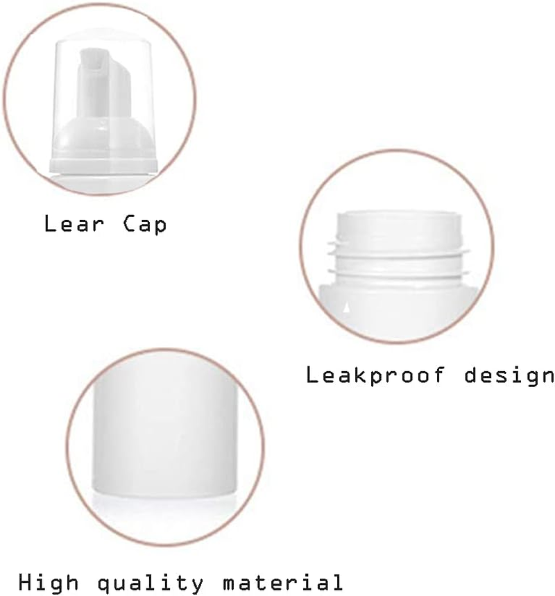 60Ml 3 Pcs White Foam Pump Bottles Portable Empty Plastic Foaming Pump Soap Dispenser Bottles Travel Size for Cleaning, Travel, Cosmetics image number 5
