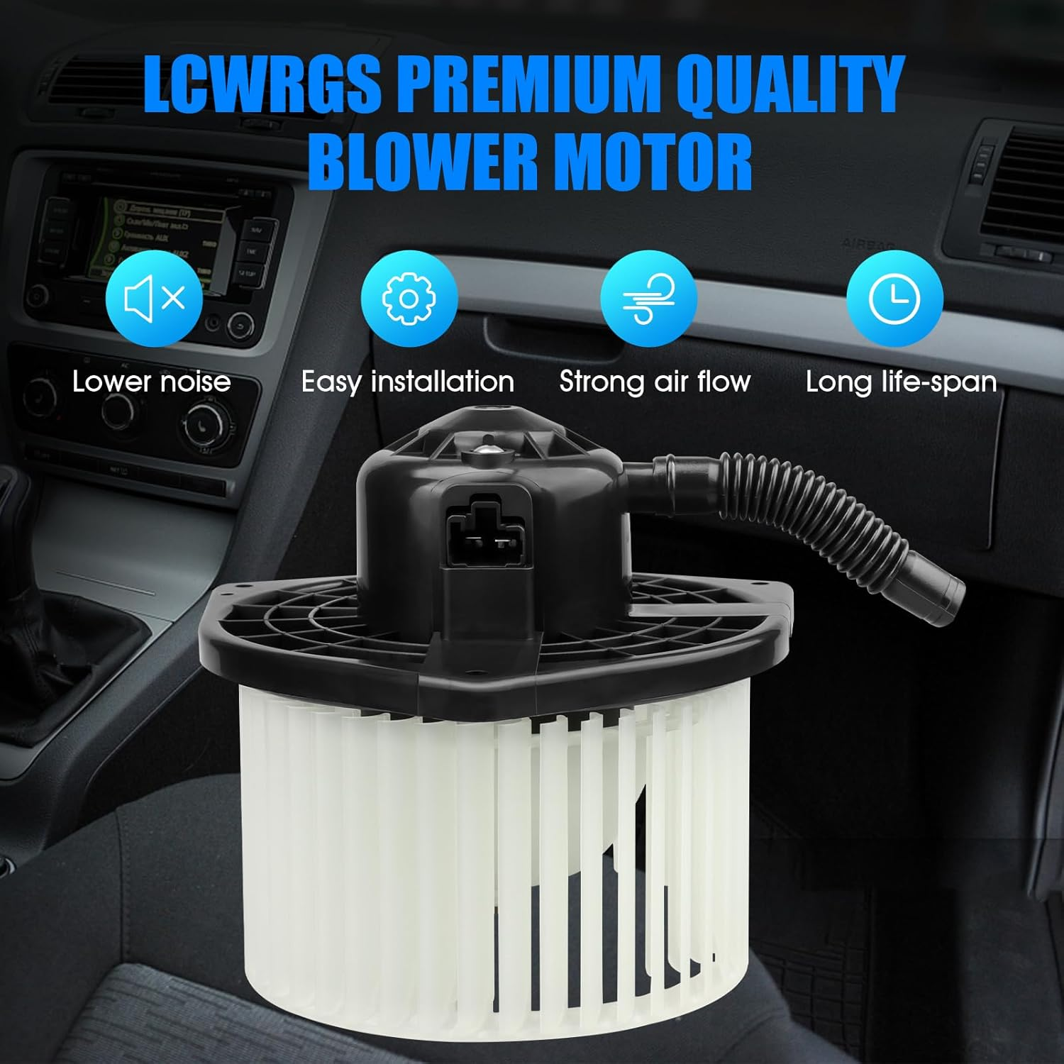 Front AC Heater Blower Motor with Fan Fits for Mitsubishi Lancer Outlander 2008 2009 2010 2011 2012 2013 2014 2015 2016 2017 HVAC Blower Motor Replaces# 700239 image number 4