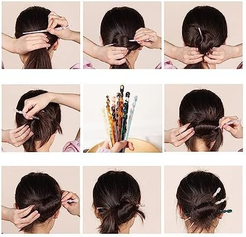 8Pcs Acetate Hair Sticks, Better Jonny Vintage Leopard Print Hairpin 17.5Cm Hair Chopsticks Tortoise Shell Hair Styling Accessories Chinese Hair Sticks for Women Girls (Classic) image number 3