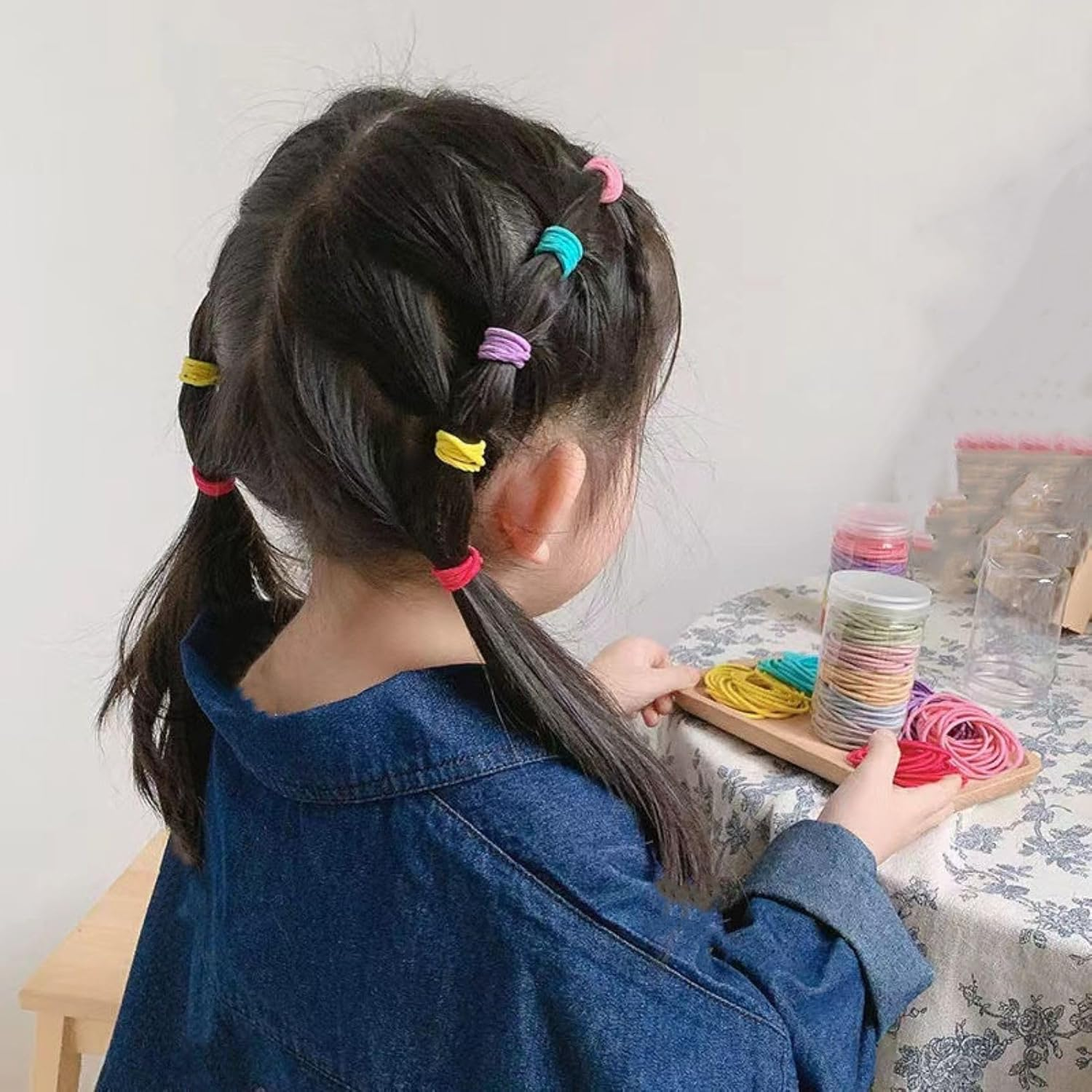 JOVALA 200 PCS Small Baby Hair Ties Ponytail Holders Hair Ties,1 Inch Multi Colors Mini Hair Holders Baby Girls Kids Elastic Rubber Bands for Toddlers Infants Kids Hair Accessories