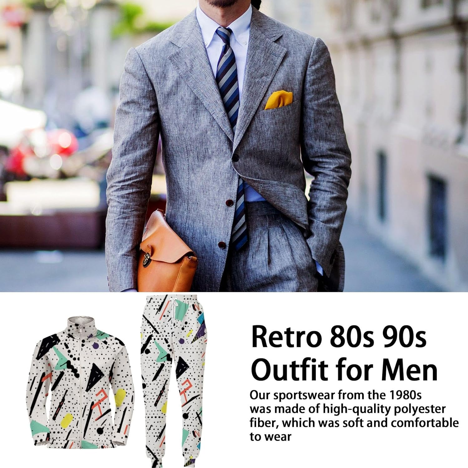 Two Pieces Outfits,Joggers Sweatpants Sportswear Set | Zipper Pullover Tops Waist Pants with Pockets for Men Boys