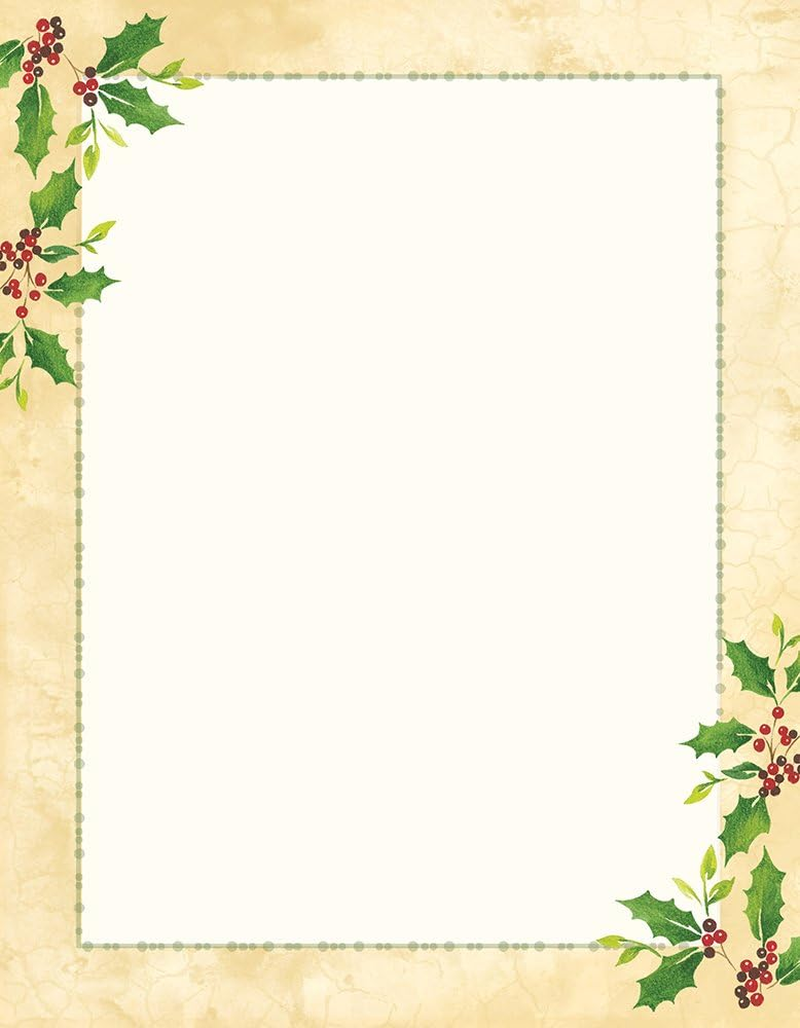Great Papers! Falling Holly Imprintable Stationery, 8.5" X 11", Pack of 80 (2015049) image number 1