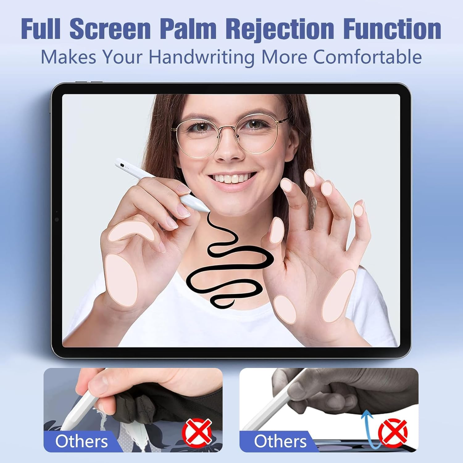 Stylus Pen Apple Pencil with 8 Tips for Ipad 6Th-11Th Compatible with 2018-2025 Apple Ipad Pro 11"/12.9"/M4, Ipad Air 3/4/5/M2/M3,Ipad Mini 5/6 Pixel-Perfect Precision, Tilt Sensitivity,White image number 4