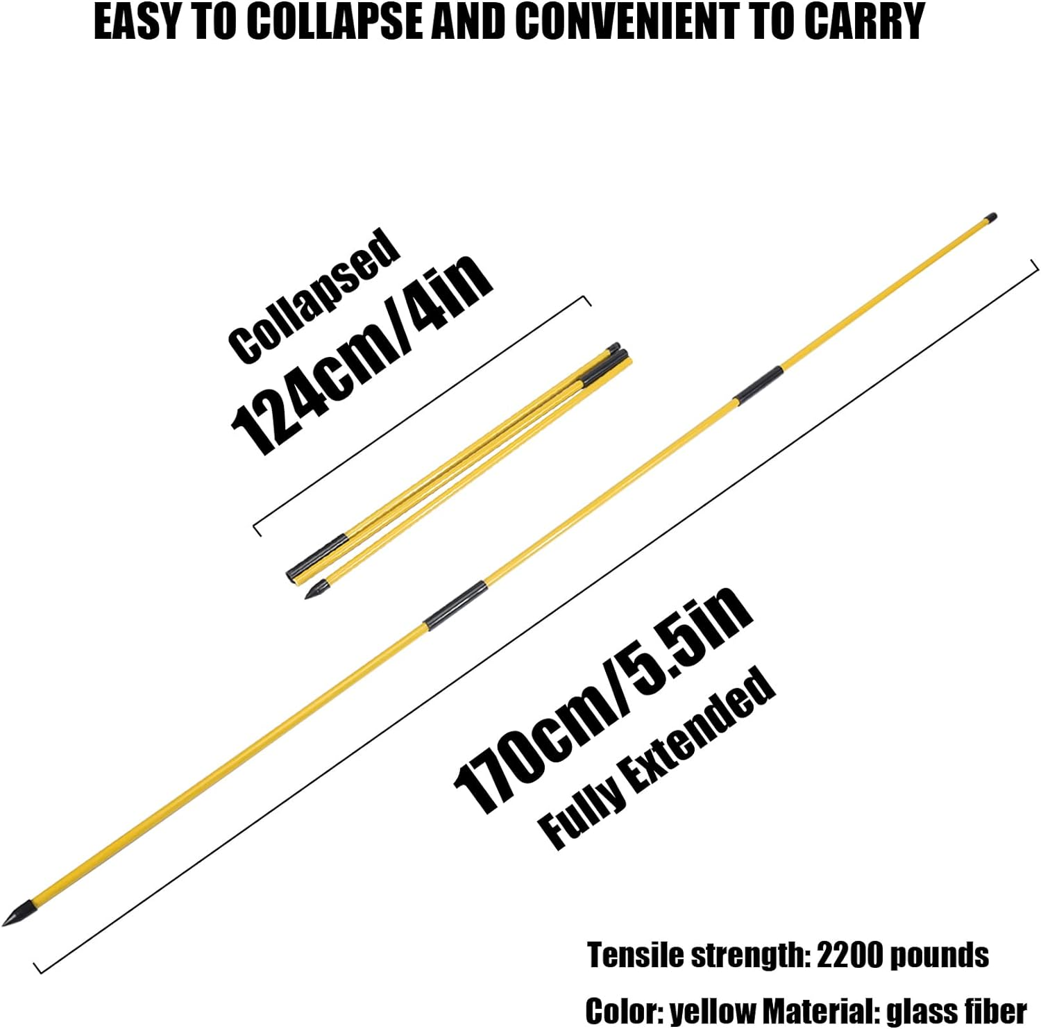 Golf Alignment Stick, 2-Pack Golf Alignment Rods, 48" Collapsible Alignment Stick Golf Training Aid for Aiming, Putting, Posture Corrector, Golf Practice Sticks with Clear Tube Case image number 3