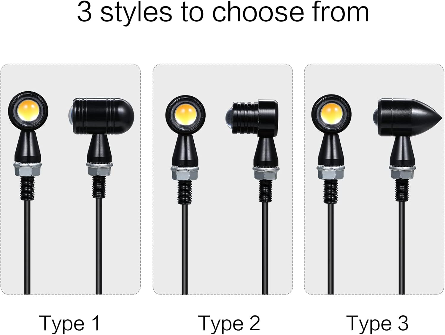 Sazak Motorcycle Mini Vintage LED Turn Signals Blinker Light Indicator image number 4