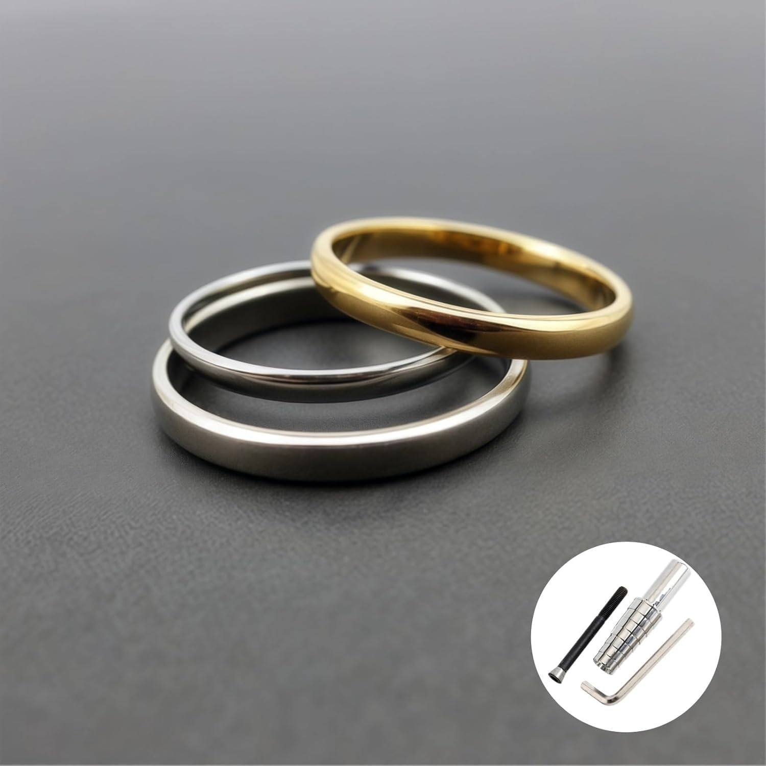 1Set Heavy Duty Expanding Ring Mandrel with Hex Allen Key - Steel Ring Stretcher for Lathe, Ring Turning & Making Tool - Durable Ring Shaper for Jewelry Crafting - Fits Ring Sizes 7 to 14 image number 1