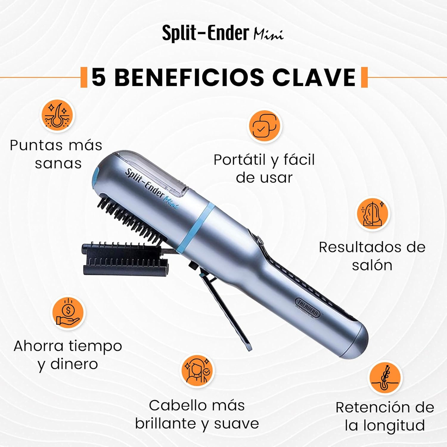 Split Ender Mini Cordless Split End Hair Trimmer for Dry, Damaged and Brittle Split Ends Blue - Silver image number 2
