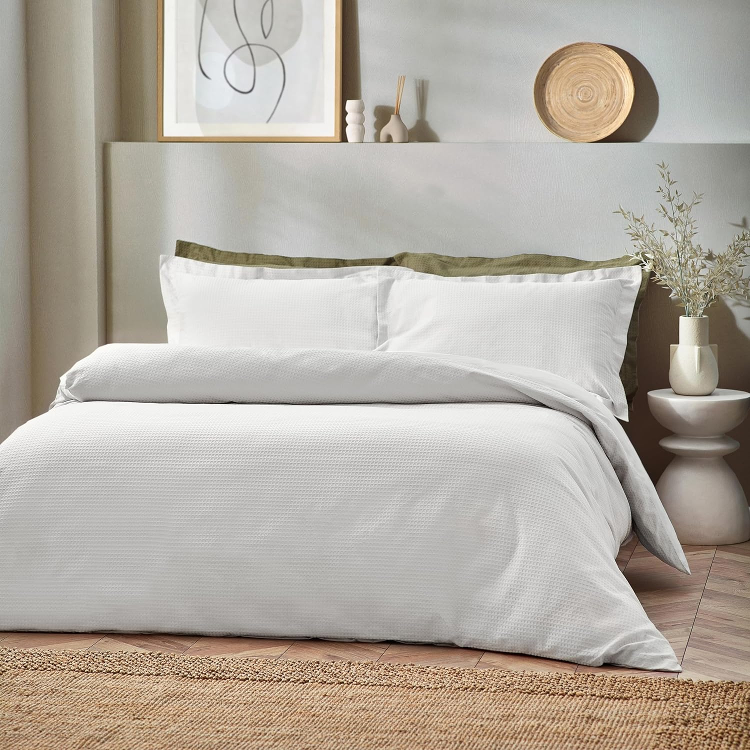 The Linen Yard Waffle Duvet Cover Set image number 2