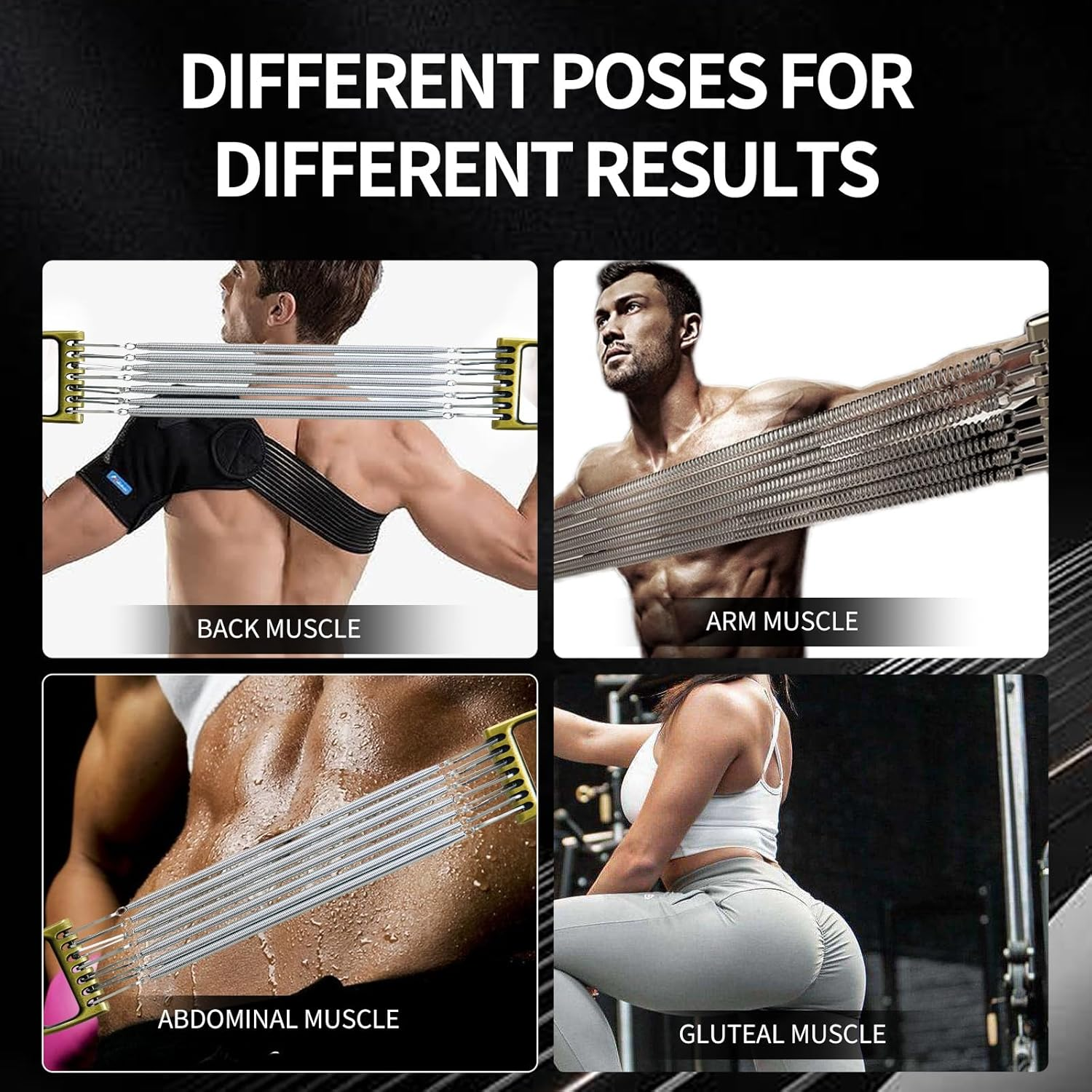 Chest Expander MKHUIBU 7 Spring Detachable for Man Chest Expander with Aluminum Alloy Handle & Exercise Springs for Home Fitness Muscle Training Body Building image number 6