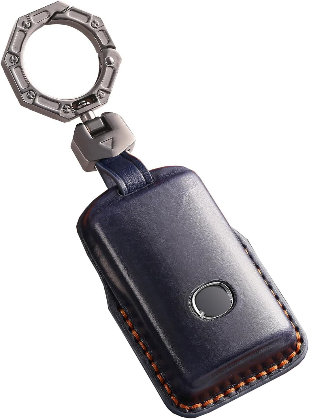 Ontto Leather Car Key Fob Cover Fit for Mazda 3 Alexa Mazda 3 CX-30 CX-5 CX-9 Mazda 3 Sedan 2019 2020 Smart Leather Key Case Keyring Key Shell Holder Bag Keychian