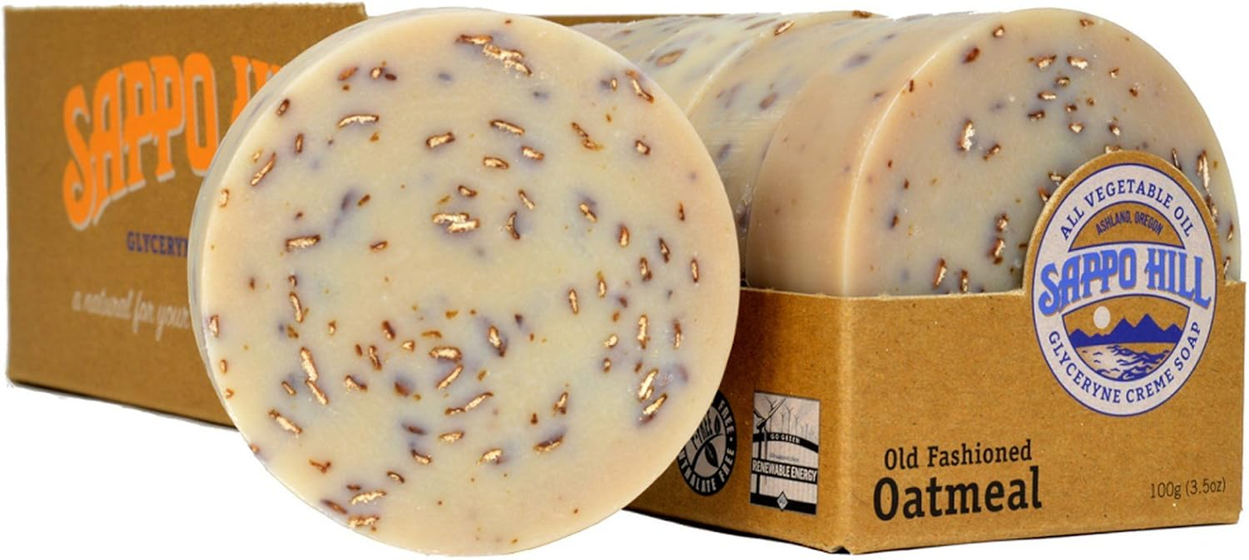 SAPPO HILL SOAPWORKS 5 Savers Package:Sappo Hill Oatmeal Glycerine Cream Soap (12X3.5 Oz)