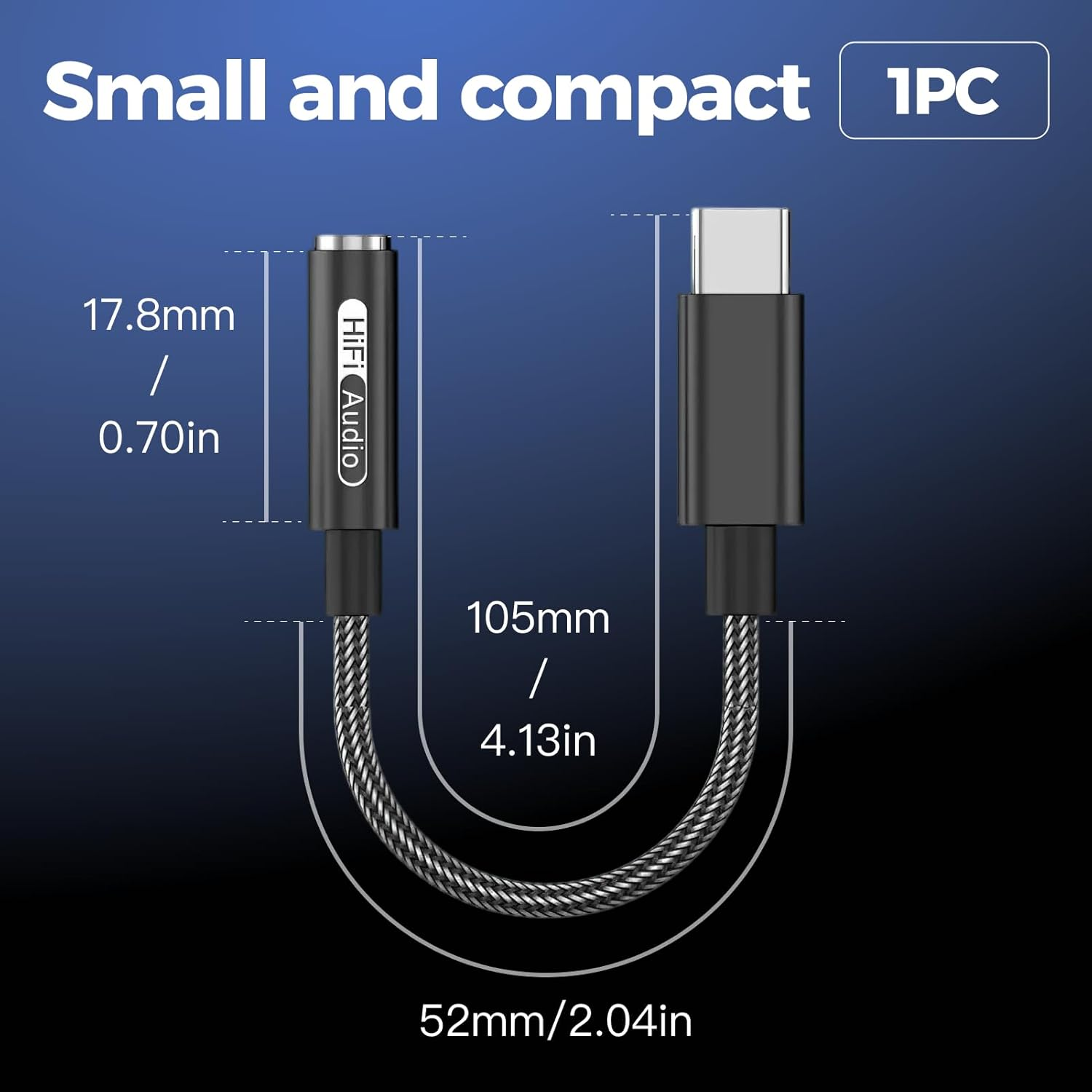 USB C to 3.5Mm Audio Adapter 32Bit/384Khz, Hi-Res USB DAC, Type C to Aux Dongle, Compatible with Iphone 16, Galaxy S23, Pixel 7, USB C to Audio Jack, Durable Design image number 3