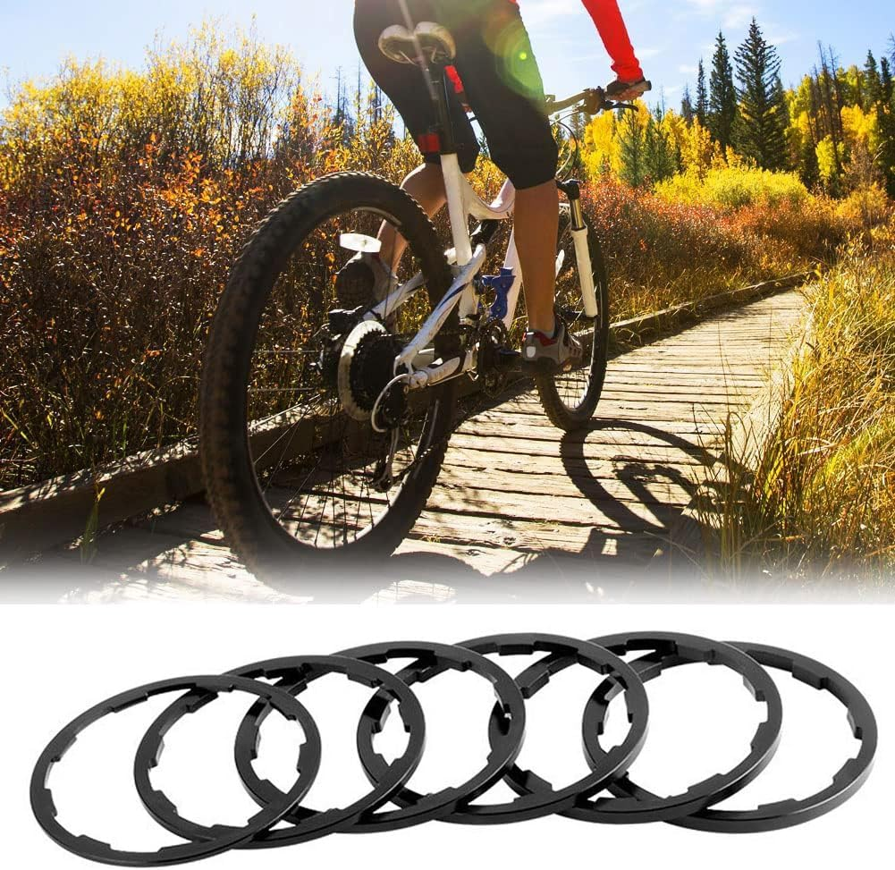 6Pcs Cassette Spacer Bicycle Flywheel Washer Spacer Bicycle Bottom Bracket Axle Washer 1Mm/1.5Mm/1.85Mm/2Mm/2.18Mm/2.35Mm Bike Cycling Flywheel Axle for MTB Road Mountain Bike image number 2