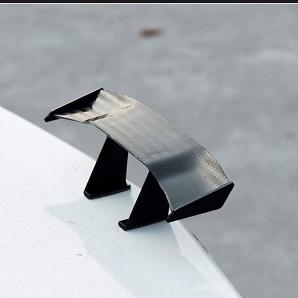 Universal Car Mini Spoiler Wing Small Model Carbon Fiber Auto Car Tail Decoration Spoiler Wing image number 4