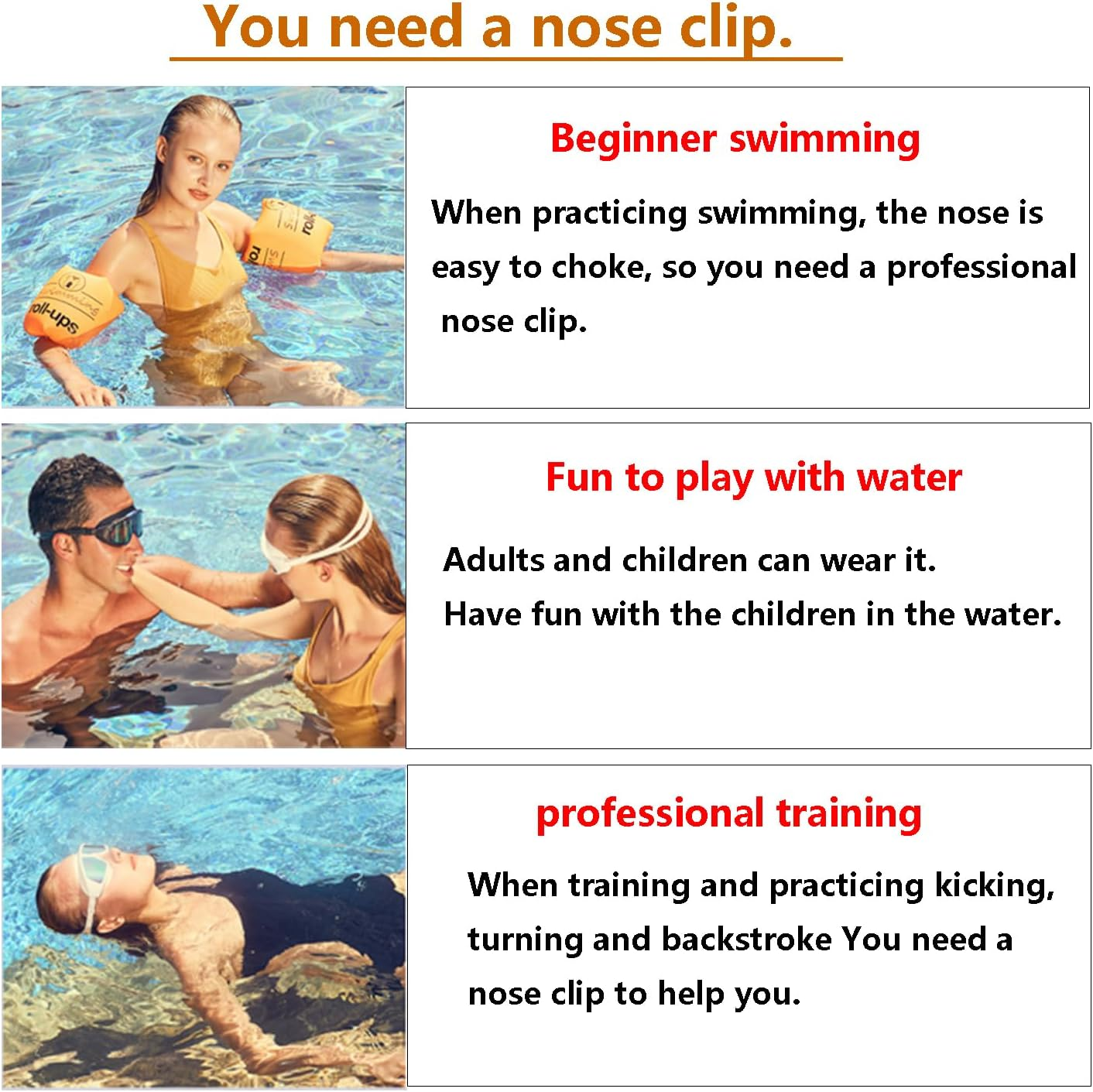 Taicols Waterproof Silica Gel Swimming Nose Clip, 6 Pcs Unisex Swim Competition Nose Clips, Training Nose Plugs, Waterproof Swimming Nose Plugs, Swimming Reusable Nose Protector, Silicone Nose Plugs image number 5