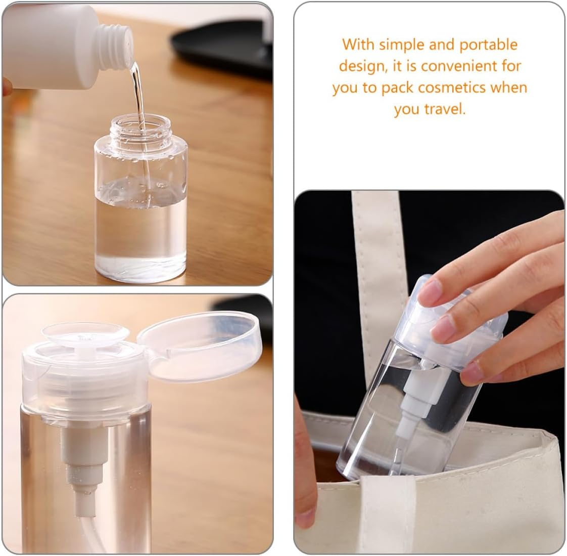 OSALADI 100Ml Travel Pump Bottle for Cosmetics Refillable Empty Lotion Container with Press Pump for Foundation and Skincare Storage