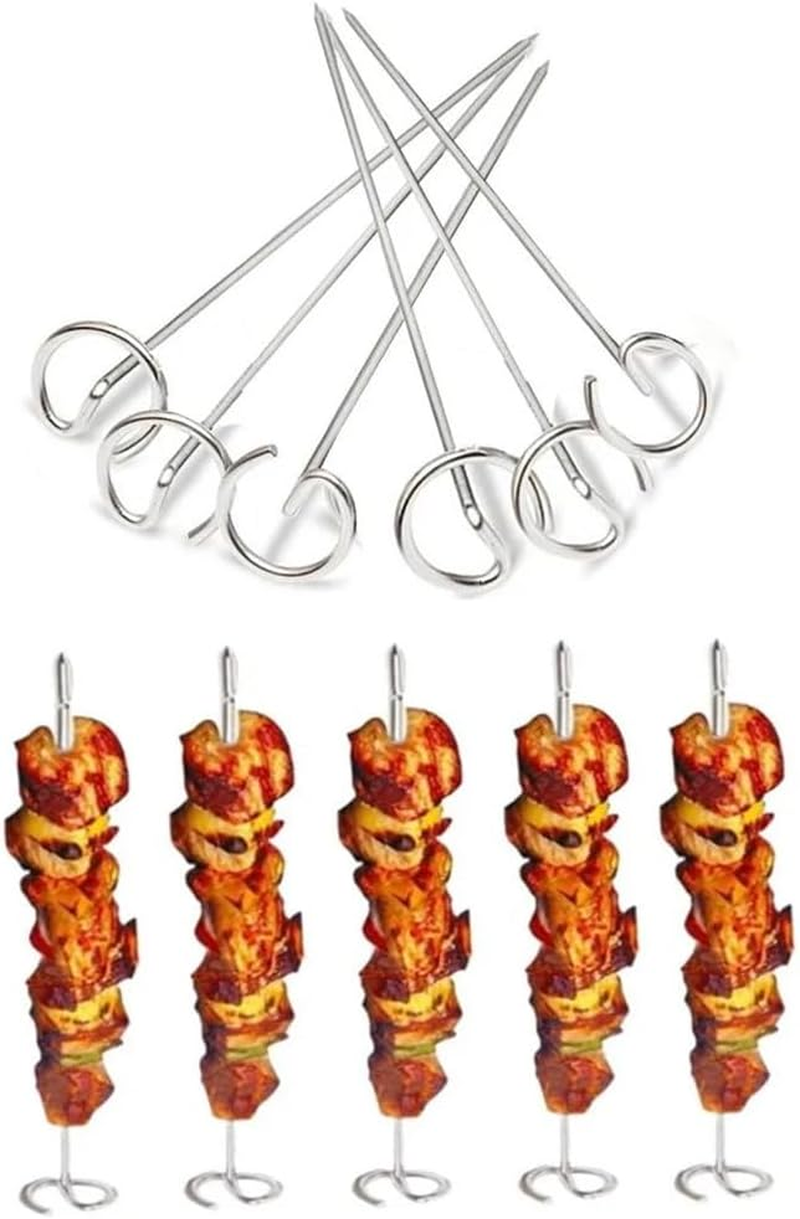 10 Pack Air Fryer Skewers Mini Kabob Skewer Stand Stainless Steel Sticks Vertical Holder for Ninja Foodi Instant Pot Toaster Oven Grilling Kitchen Kebab BBQ Shrimp Steak Veggie Chicken image number 2