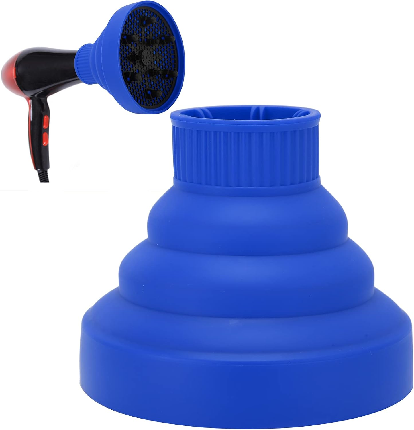 Diffuser Hair Dryer, Universal Diffuser Hair Dryer Attachment, Folding Universal Hair Dryer Diffuser, Portable Travel Folding Hair Dryer Diffuser (Blue) - Blue image number 3