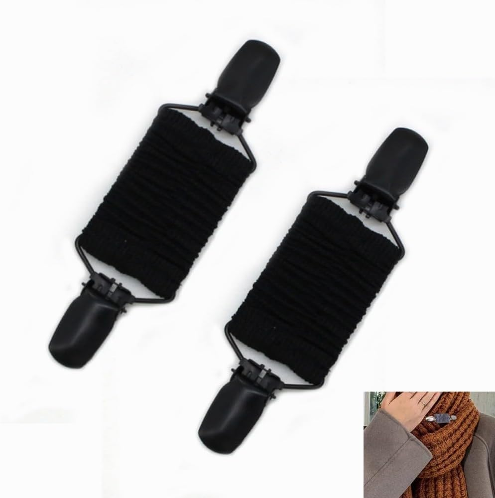 Dress Cinch Clip, 2 Pcs Sweater Clips Shawl Cardigan Collar Clips Scarf Clip Elastic Dress Clips Back Cinch for Women image number 5