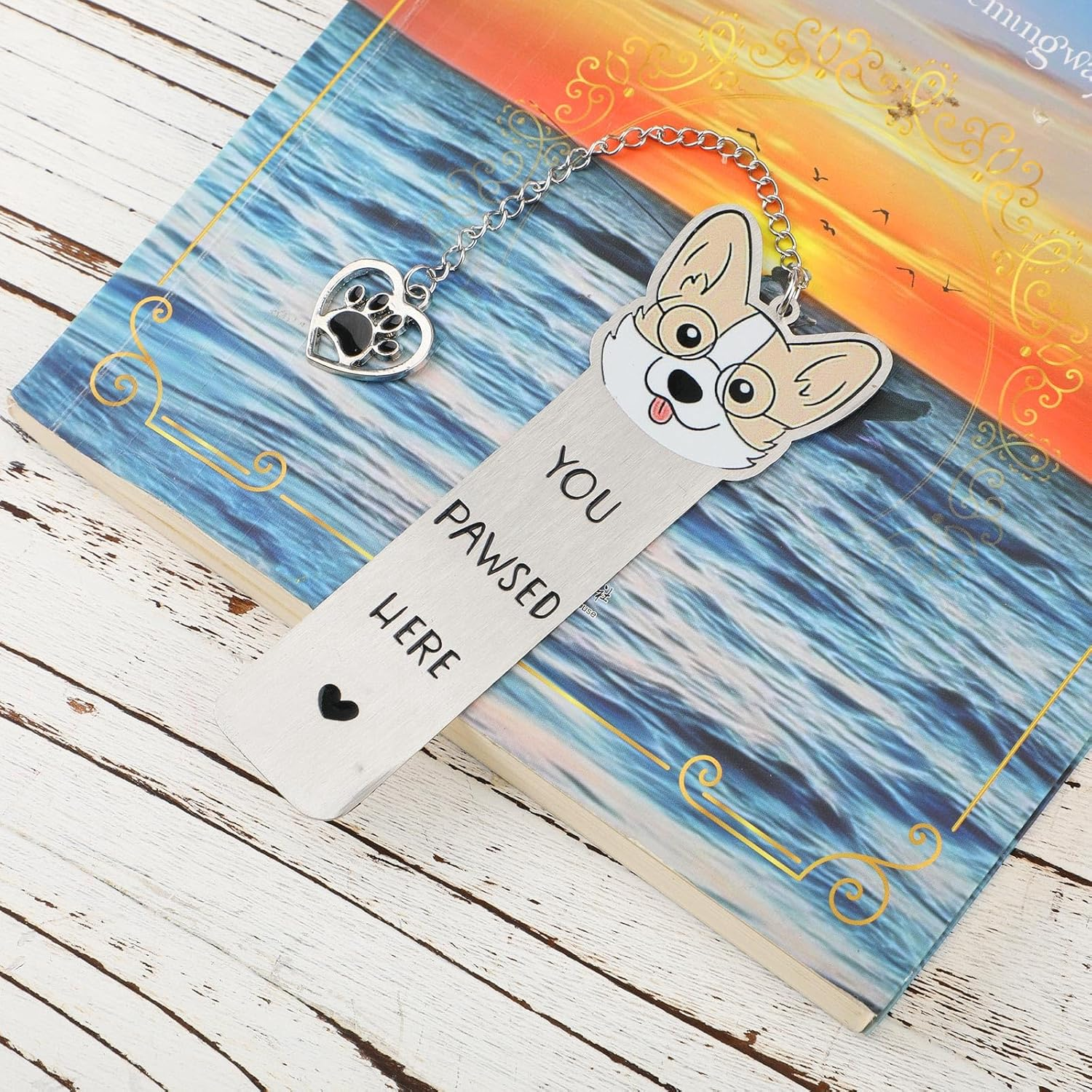 Corgi Dog Bookmark, Cute Metal Corgi Bookmark for Women You Pawsed Here Bookmark Funny Dog Lover Gifts Corgi Gifts for Women Men Reading Birthday (Style 1) image number 6