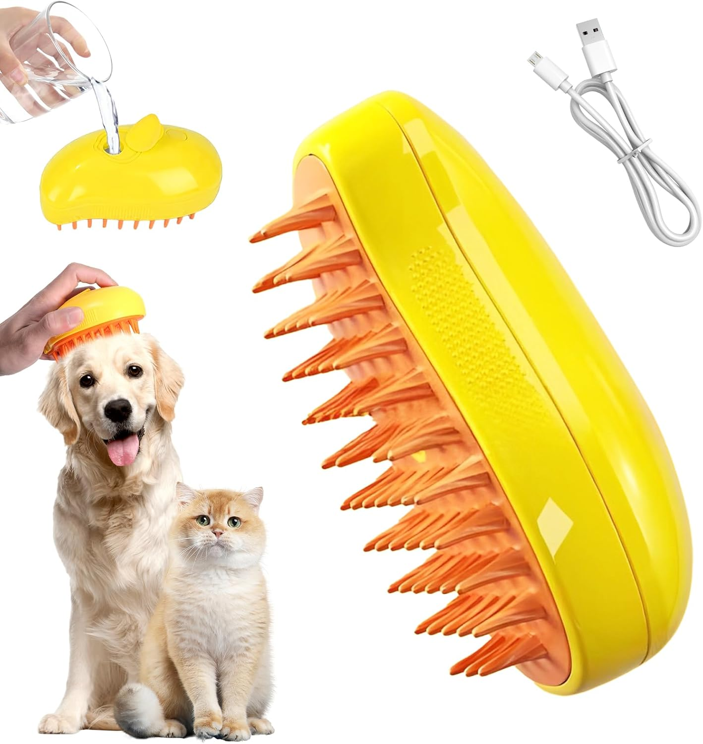 Cat Brush with Steam, Cat Steamy Brush, 3-In-1 Steam Brush for Cats, Cat Steam Brush, Pet Spray Massage Comb, Cat Brush with Spray for Massage, Care and Hair Removal image number 2