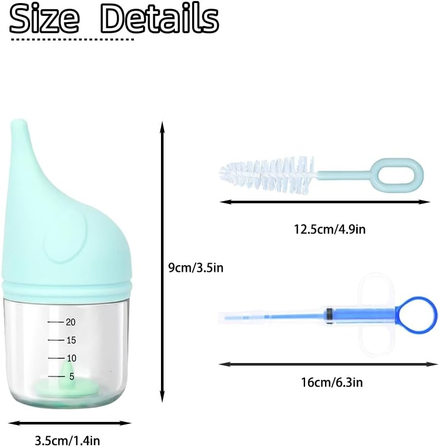 5 Pcs Kitten Bottle Pet Feeding Set Nipple for Kittens Anti-Choking Design for Newborn Kittens Puppies Small Animals Contains 1 Bottle, 2 Nipples, 1 Cleaning Bottle Brush, 1 Feeder (20Ml) image number 3