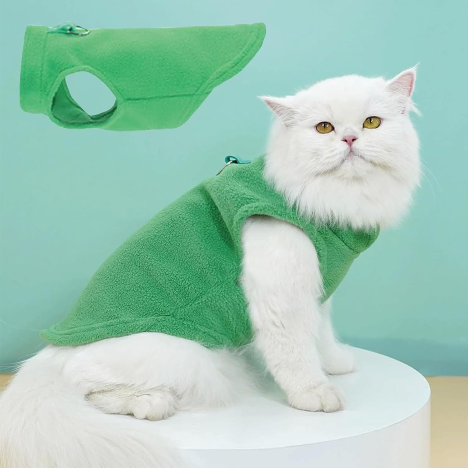 2-Pack Fleece Vest Sweater with Leash Ring, Fleece Cold Weather Jacket for Puppies Small Dogs, Kittens, Cats, Chihuahua (S: 4-6Lbs) image number 1