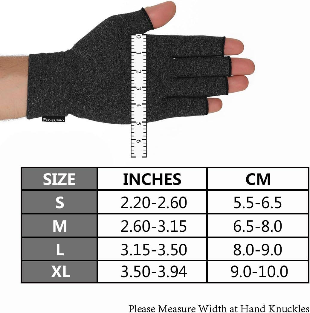 Arthritis Compression Gloves Relieve Pain from Rheumatoid, Rsi,Carpal Tunnel, Hand Gloves Fingerless for Computer Typing and Dailywork, Support for Hands and Joints (Black, Large) image number 3