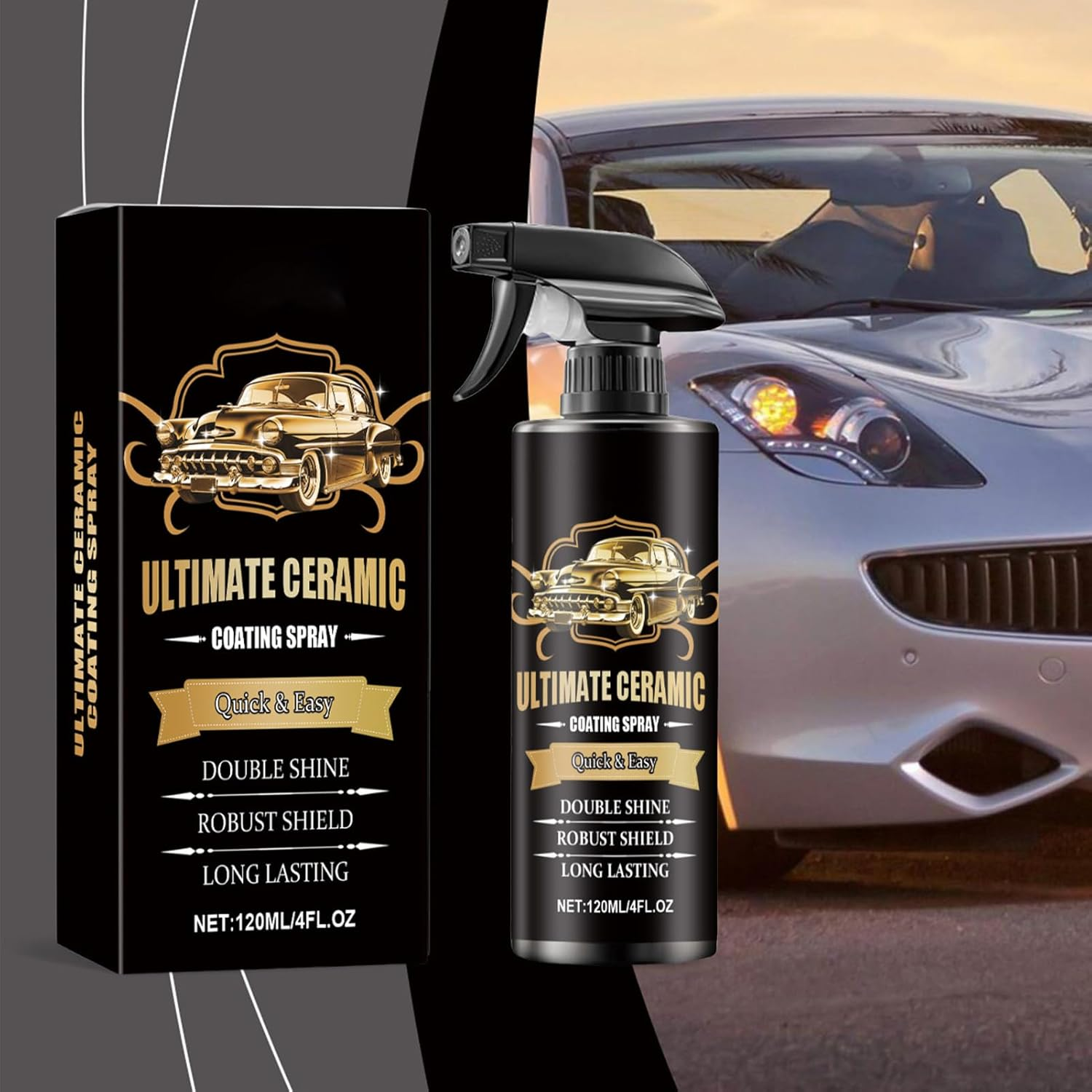 Ceramic Coating for Cars | 120Ml Multi-Functional Clear Coat Spray Paint,Automotive Paints & Primers for Truck RV Marine Motorcycle Tire Trim Windshield Interior Detailing image number 3