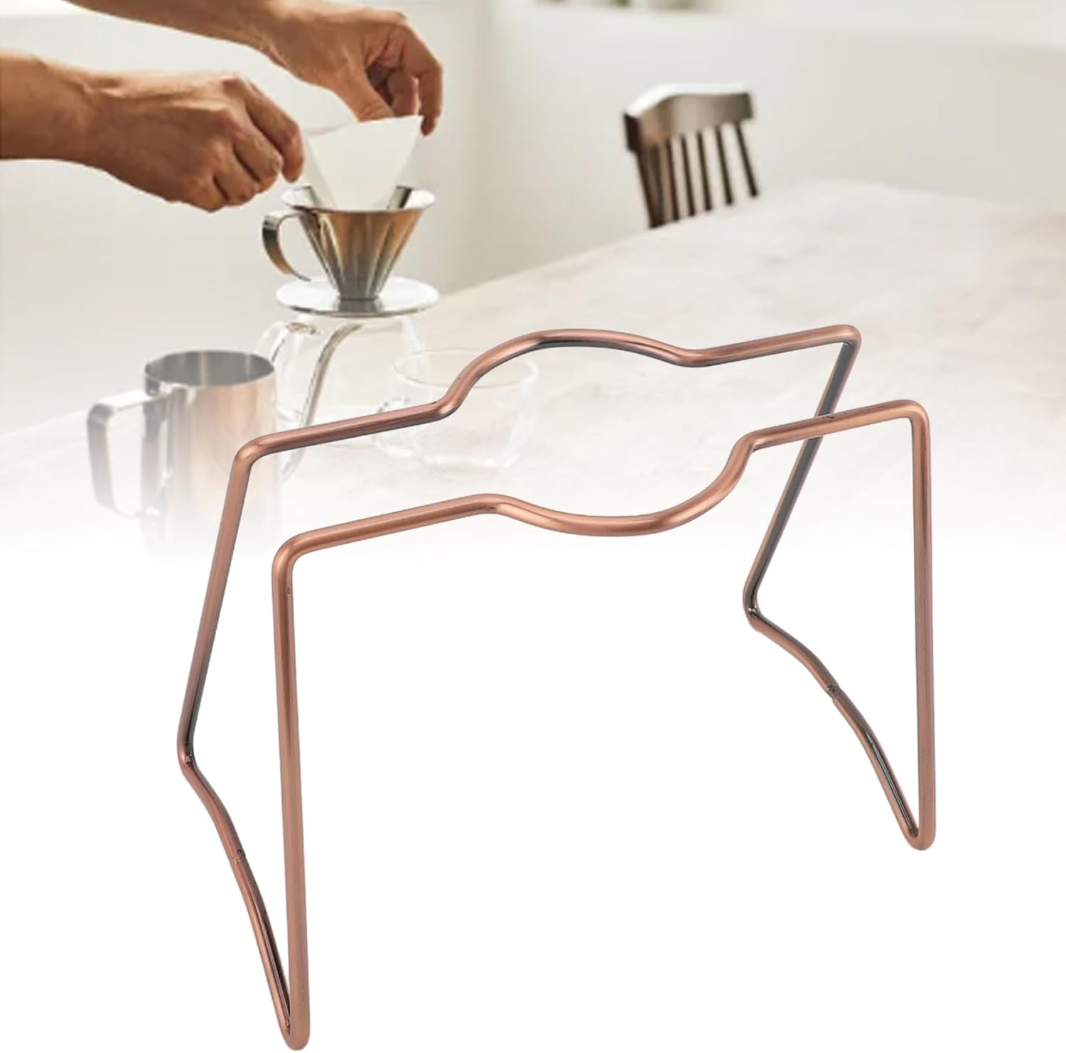 GRCFUMO Pour over Coffee Dripper Stand, Iron Filter Maker Coffee Holder, Stylish Tea Filter Stand Rack for Home Bar Hotel Coffee image number 2