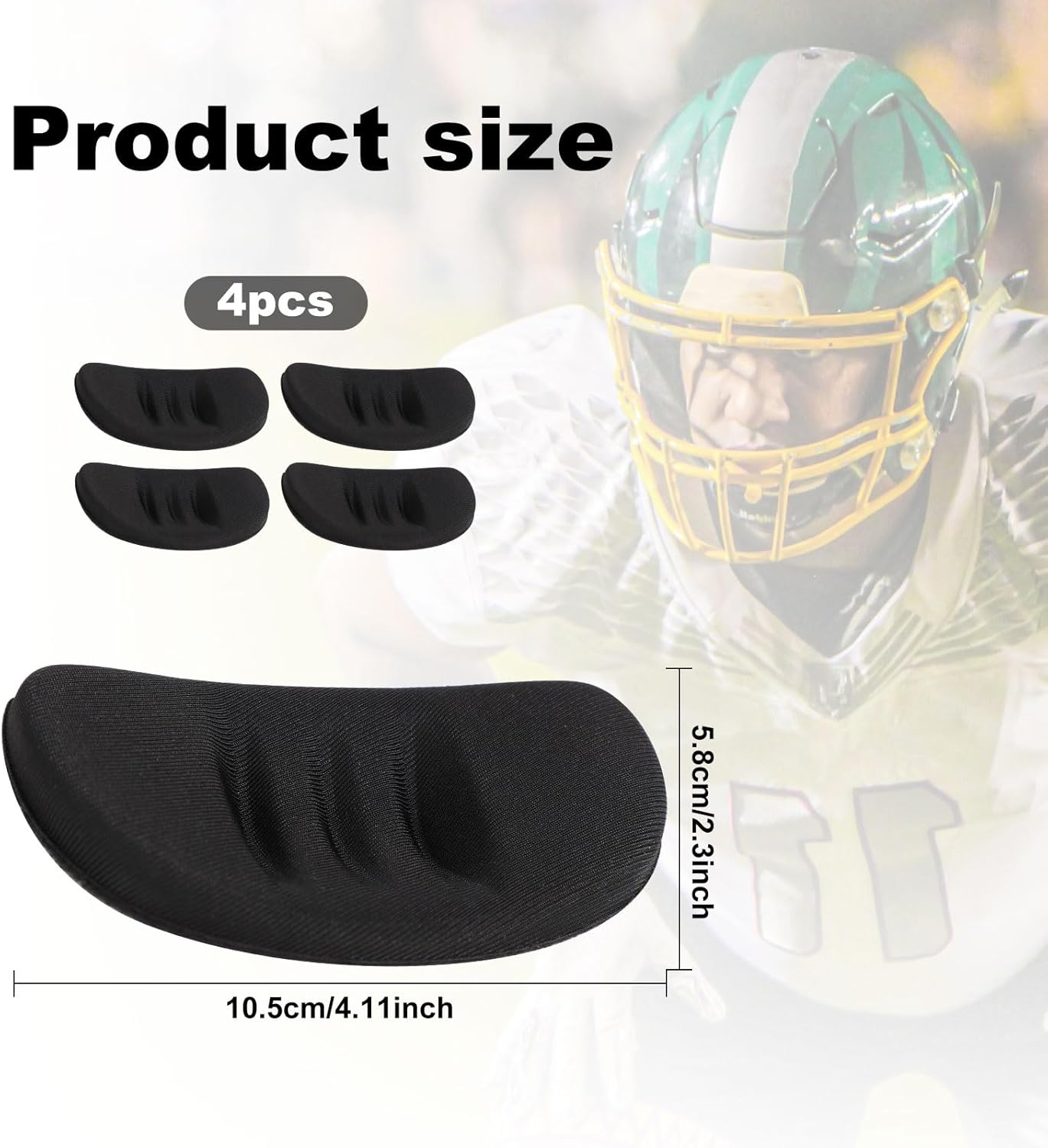 4Pcs Softball Fielder'S Facemask Chin Cup, Comfortable Catchers Mask Chin Padding Replacement Face Mask Chin Pads Protective Baseball Softball Helmet Padding for Men Women Teens image number 4