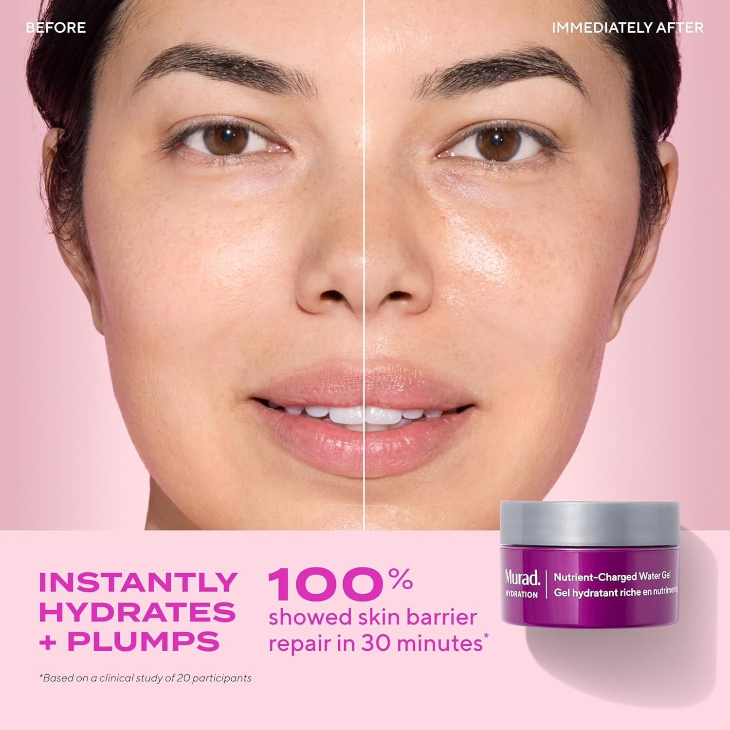 Murad Nutrient-Charged Water Gel Moisturiser 50 Ml - Lightweight Oil-Free Hydrating Face Gel Moisturiser with Peptides, Vitamins & Minerals for Oily, Combination & Dry Skin image number 6