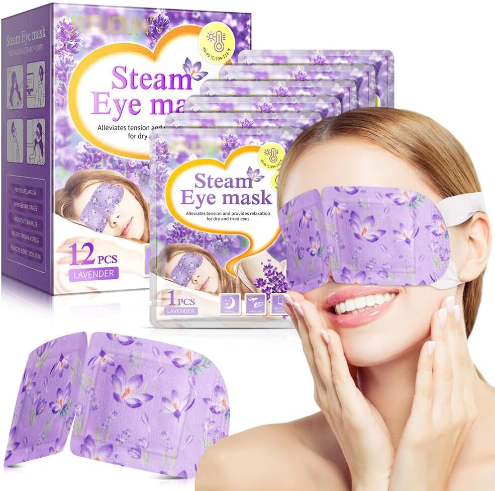 Dolemay 12 Packs Steam Eye Mask,Lavender Hot Compress Self Heating Warm Eye Mask Disposable Heated Sleep Eye Mask for Dry Eyes Dark Circles Relax Comfortable Warming Eye Mask for Home Office Travel image number 6