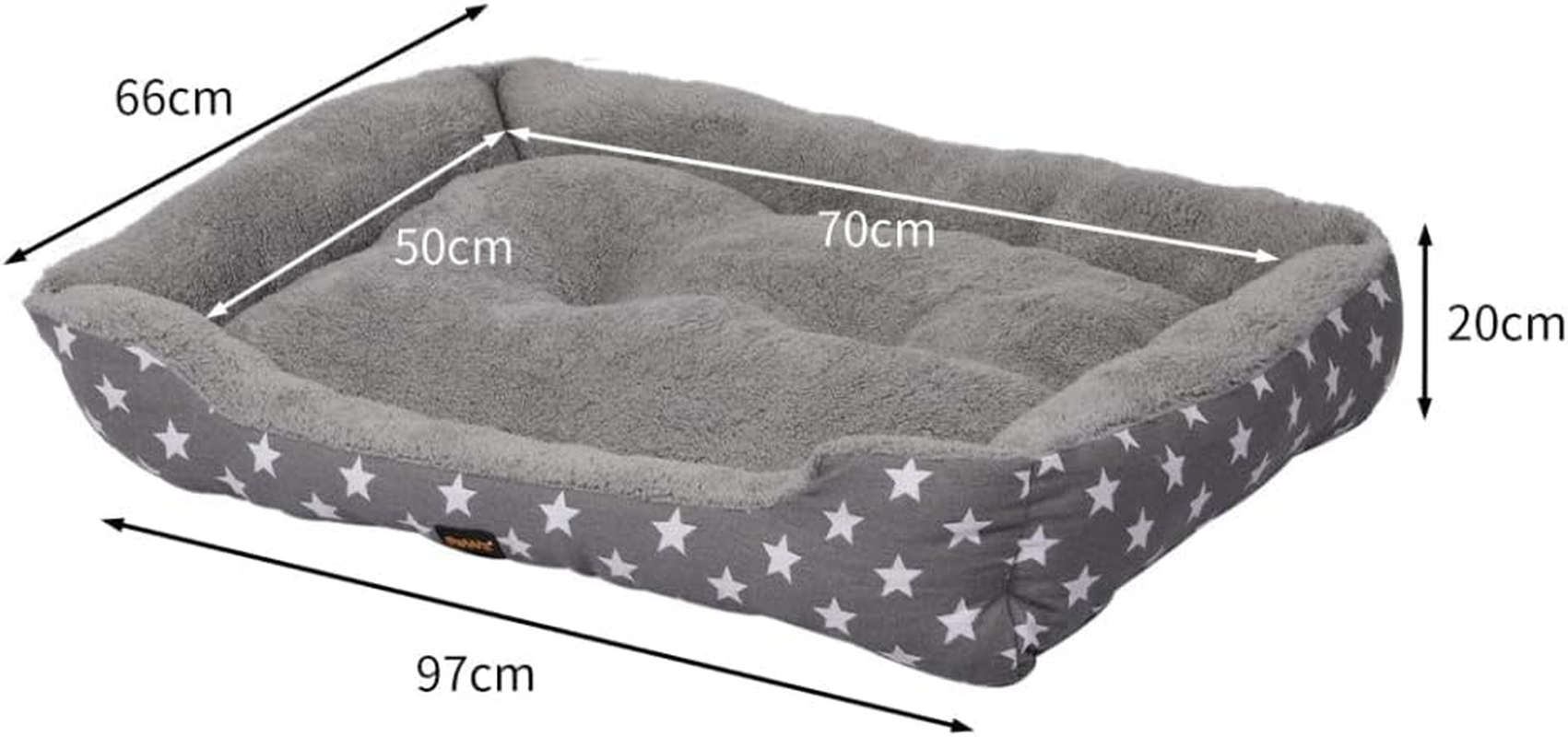 Pawz Deluxe Soft Cushion Lining Warm Kennel Star Bed for Dog, X-Large, Grey