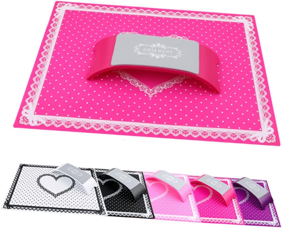 Healeved Foldable Hand Pillow Silicone Manicure Mat Washable Nail Beauty Tool Hand Pad Cushion Practice Nail Arm Rest - Purple image number 7